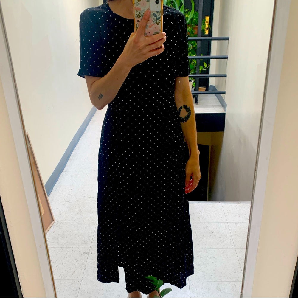Madewell Silk Polka Dot Midi Dress XXS